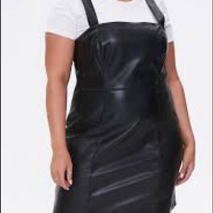 Plus Size Faux Leather Mini Dress